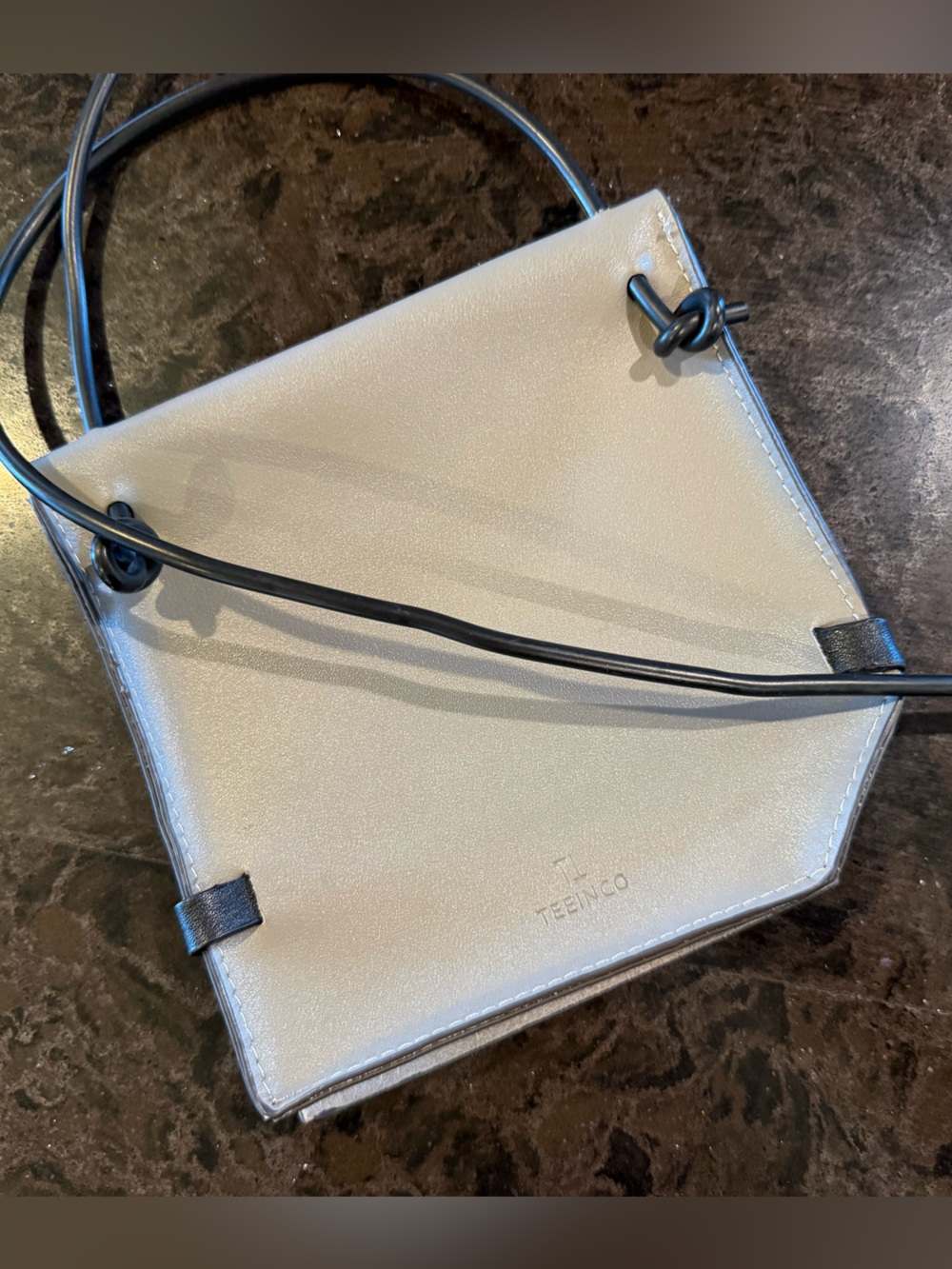 TEIINCO Minimalist Leather Crossbody Bag with Black Accent
